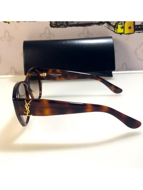 ?- New SAINT LAURENT SLM8 Cat Eye HAVANA Brown Frame/Grey Lenses Sunglasses main image 11
